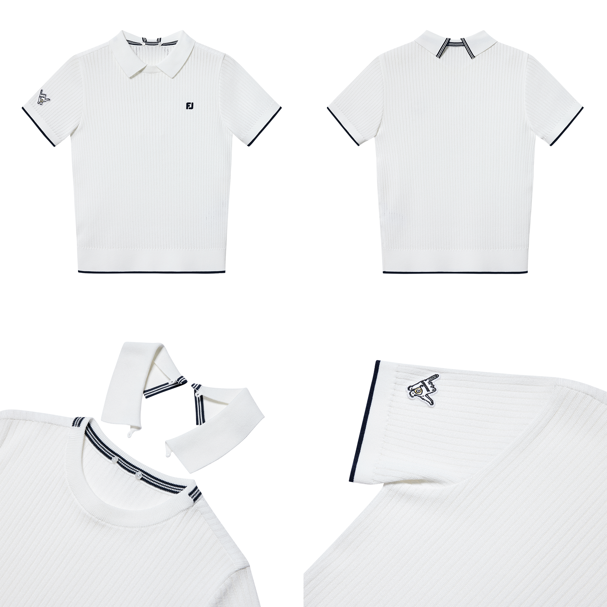 여성 펀 니트 폴로 셔츠