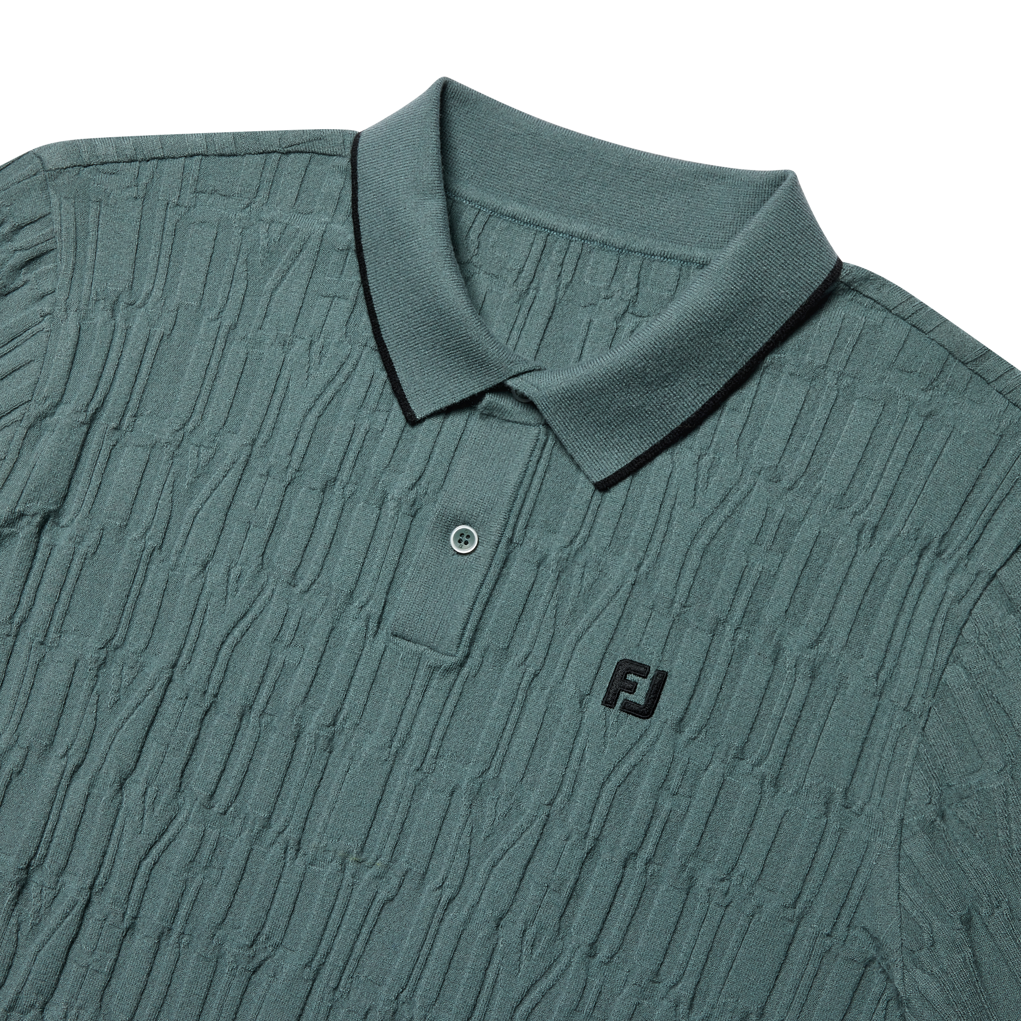 자가드 니트 폴로 스웨터