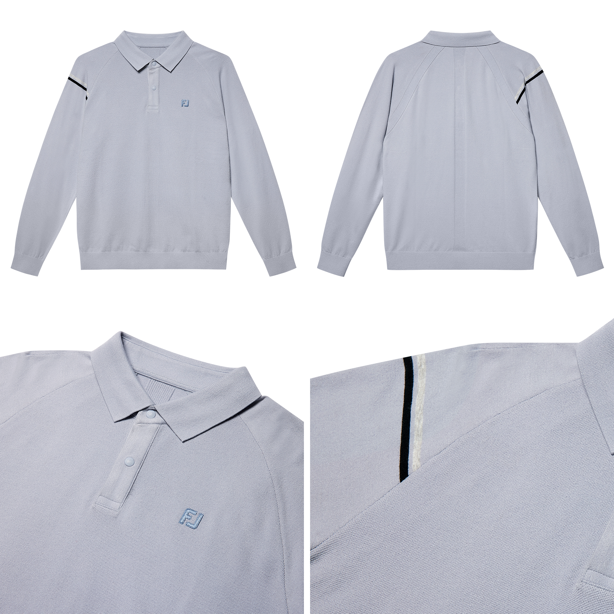 래글런 니트 폴로 셔츠