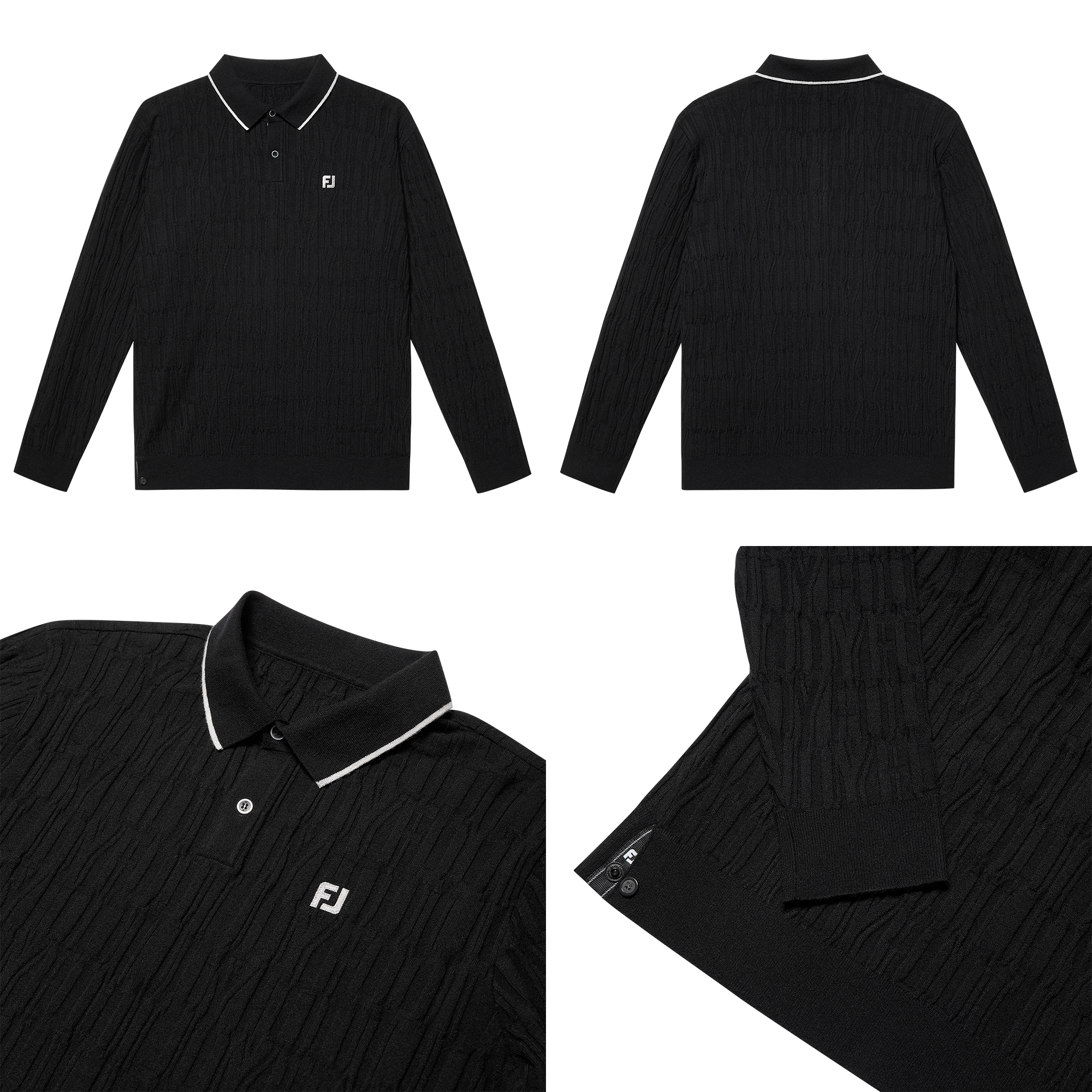 자가드 니트 폴로 스웨터