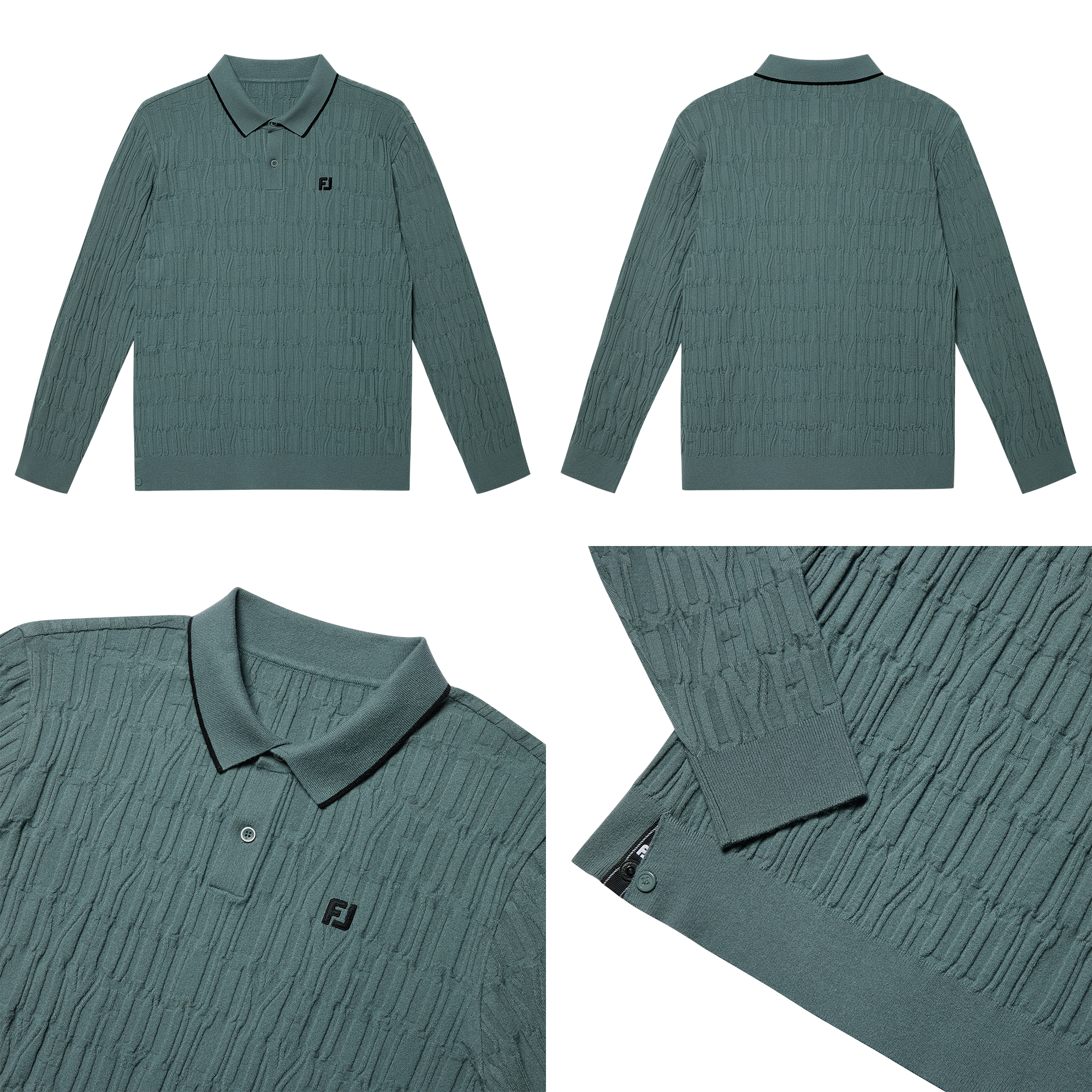 자가드 니트 폴로 스웨터