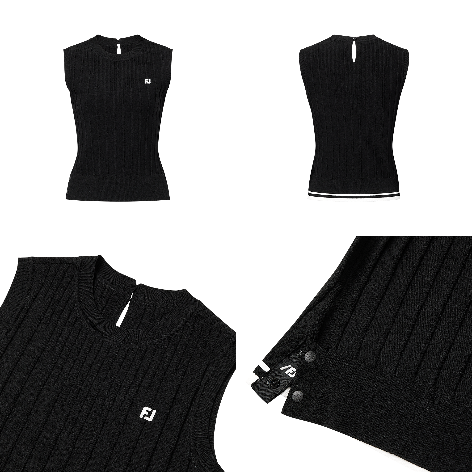 여성 슬리브리스 니트