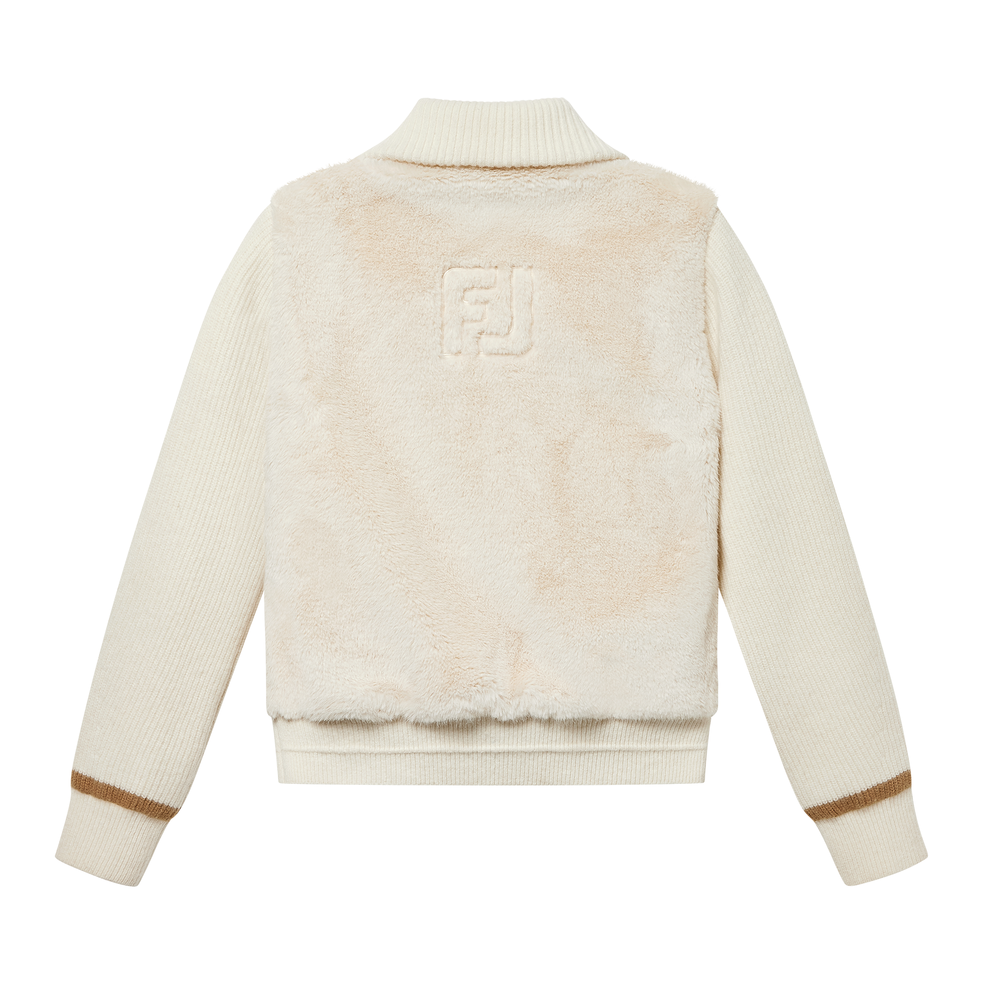 여성 퍼 하이브리드 니트 자켓