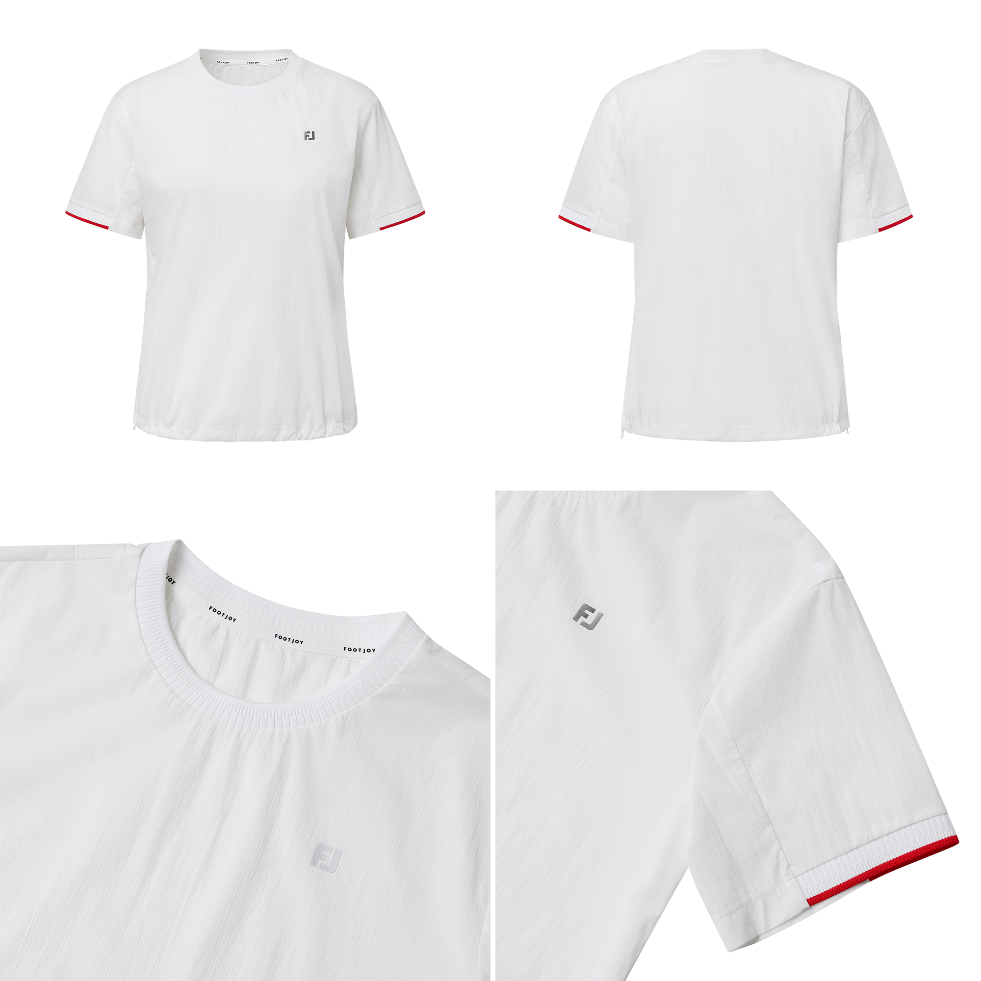 여성 썸머 우븐 라운드 티셔츠