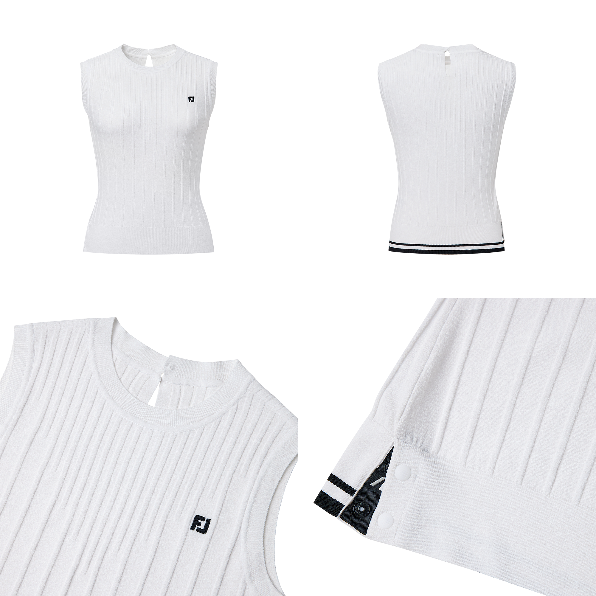 여성 슬리브리스 니트