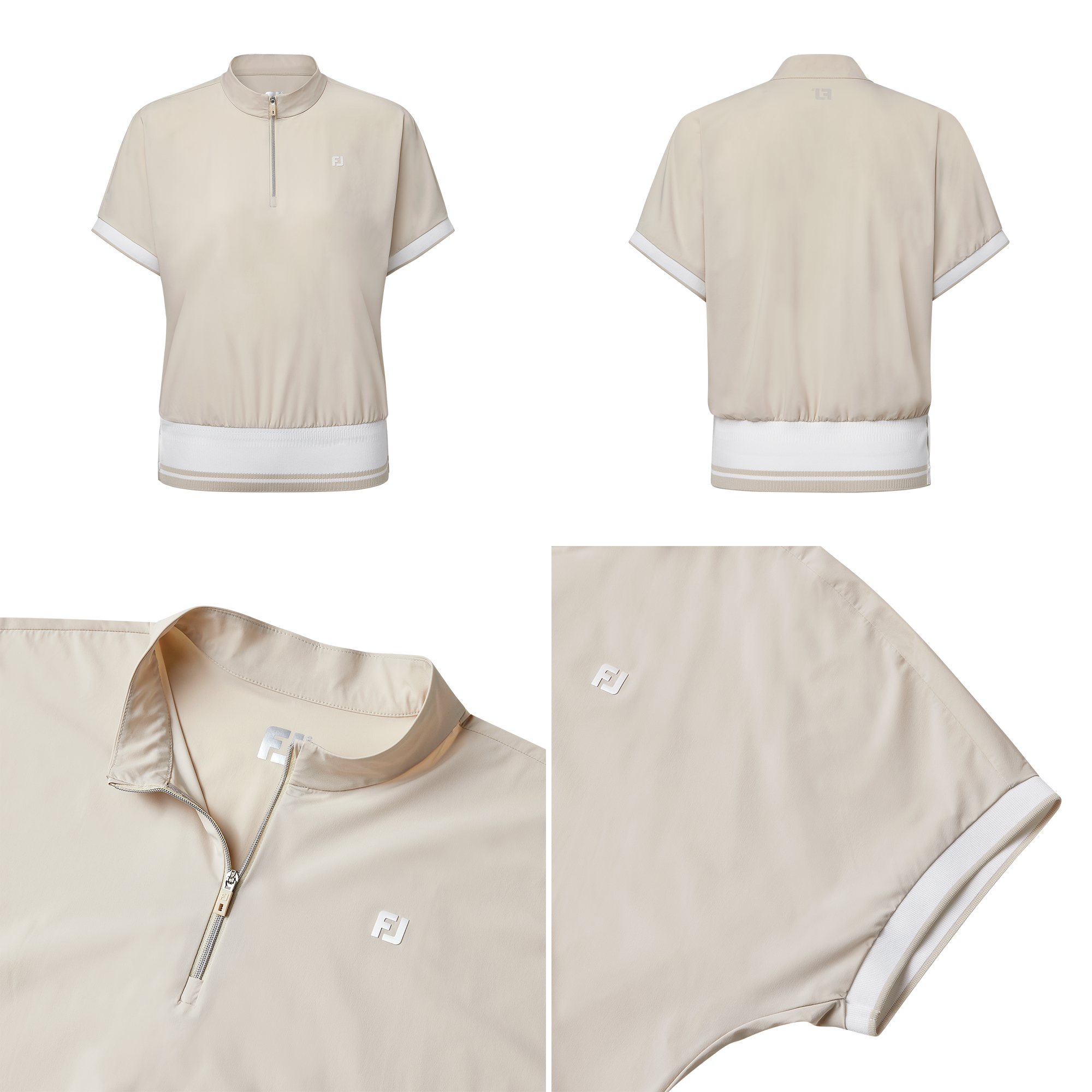 여성 블루종 하프 집업