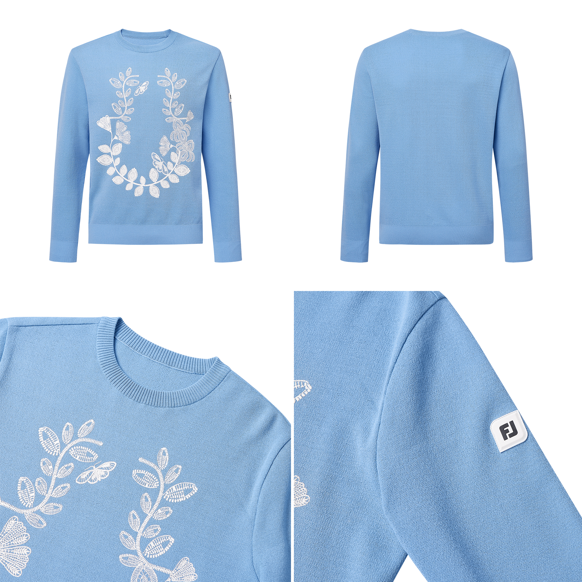 플로랄 패턴 니트 풀오버