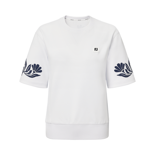 여성 패턴 라운드 티셔츠