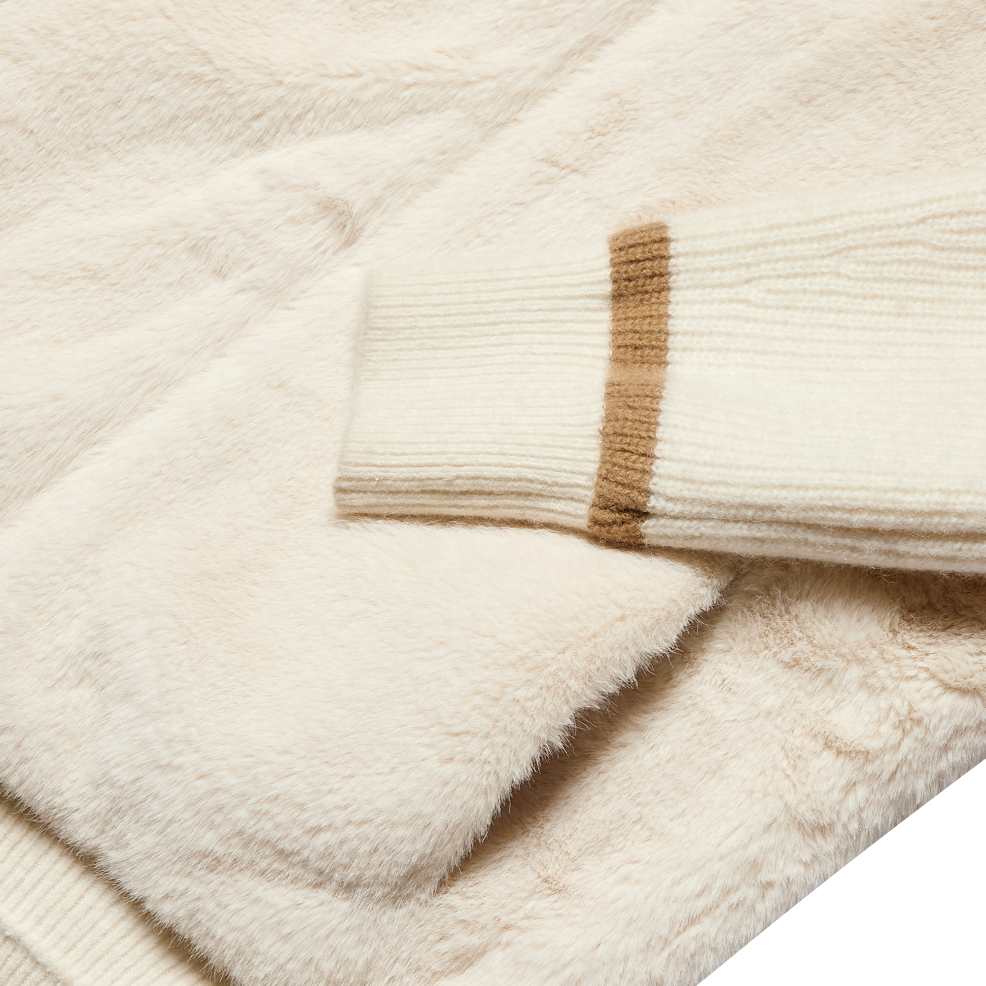 여성 퍼 하이브리드 니트 자켓