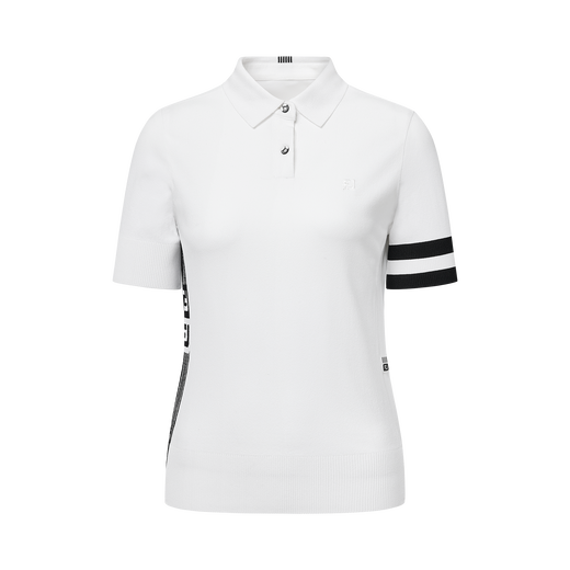 여성 스트라이프 로고 반팔 폴로셔츠
