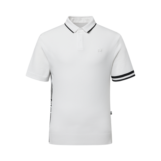 스트라이프 로고 니트 반팔 폴로 셔츠